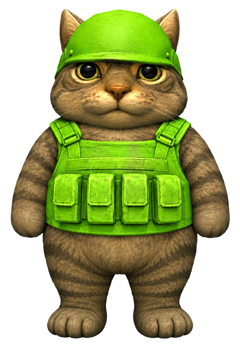 Call Of Cat standing at attention